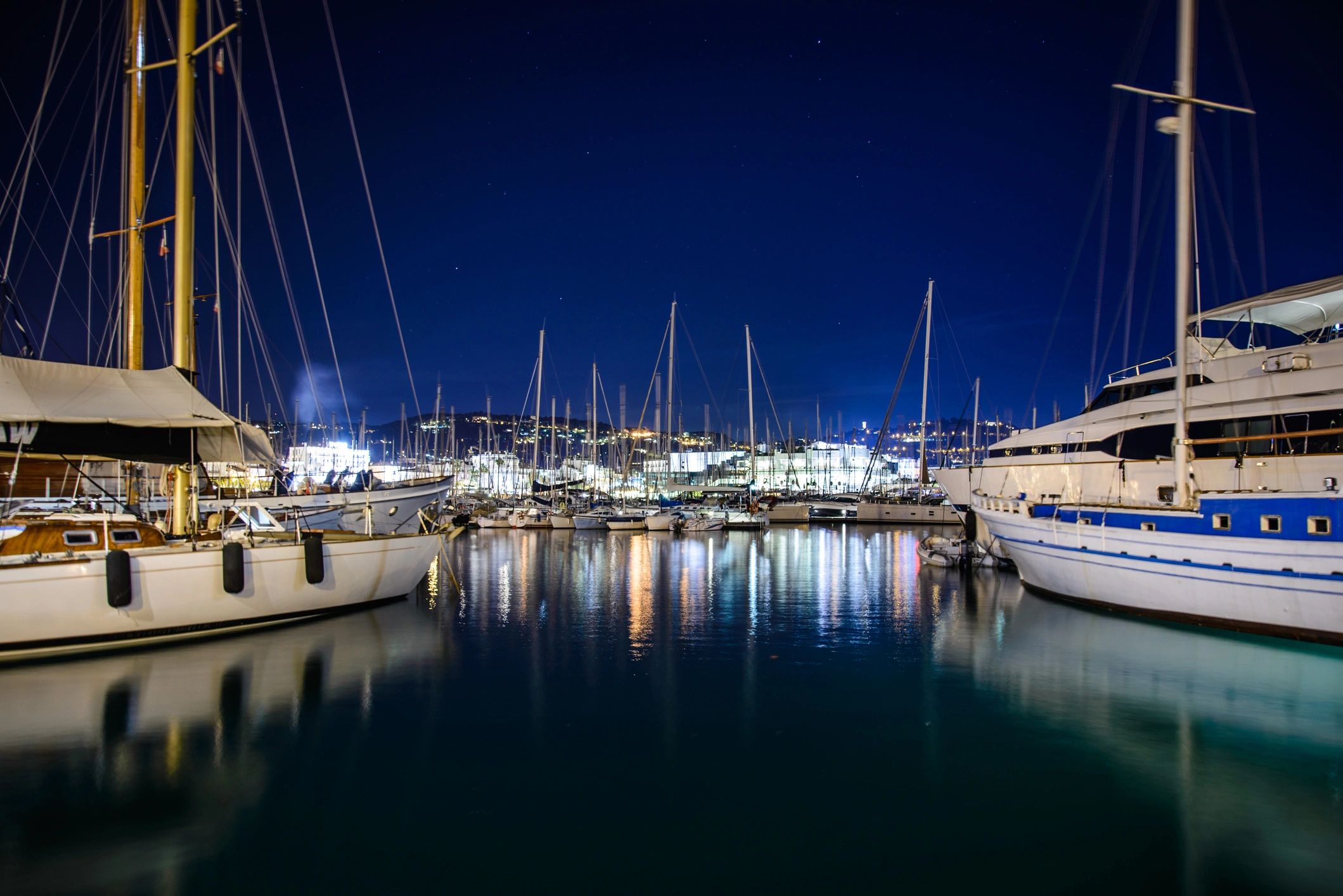 Yachts in harbor